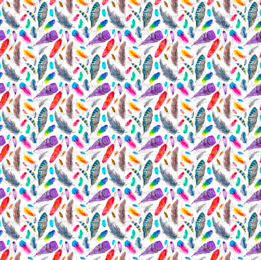 Printed Adhesive Vinyl FEATHERS Pattern 12 x 12 inch sheet