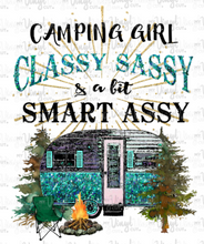 Load image into Gallery viewer, Waterslide Decal 17K Camping Girl Classy Sassy Turquoise