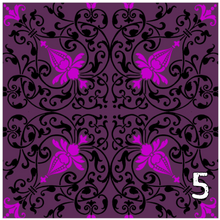 Load image into Gallery viewer, Printed Adhesive Vinyl PURPLE GOTHIC Pattern Vinyl 12 x 12 inch sheets