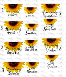 Waterslide Decal You are my Sunshine/Little Sunshine Choose one