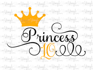 Digital Download Princess Birthday Shirt Design SVG DXF PDF Studio files