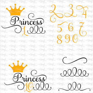 Digital Download Princess Birthday Shirt Design SVG DXF PDF Studio files