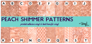 Printed Adhesive Vinyl PEACH SHIMMER Pattern