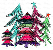 Load image into Gallery viewer, Sublimation Transfer Serape Christmas Trees