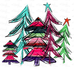 Sublimation Transfer Serape Christmas Trees