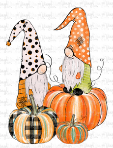 Sublimation Transfer Fall Autumn Gnomes with Halloween Pumpkins