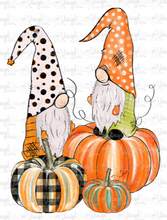 Load image into Gallery viewer, Waterslide Decal Fall Autumn Gnomes with Halloween Pumpkins