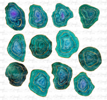 Load image into Gallery viewer, Waterslide Sheet Watercolor Teal/Blue Agate 12 x 12 inch sheet