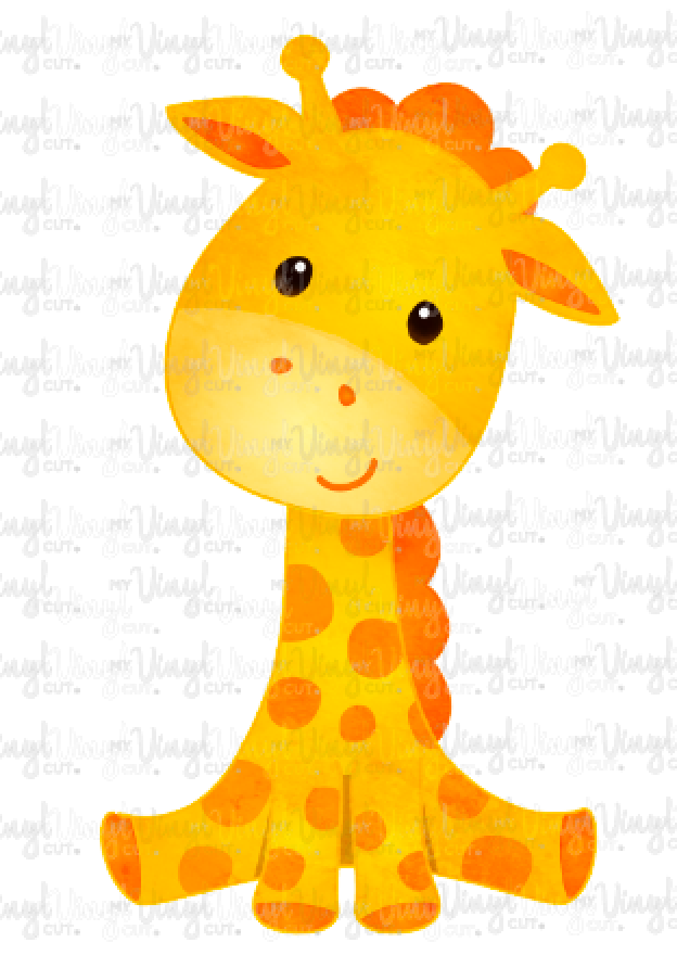 Waterslide Decal Cute Sitting Giraffe