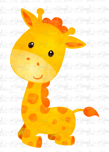 Waterslide Decal Cute Kneeling Giraffe