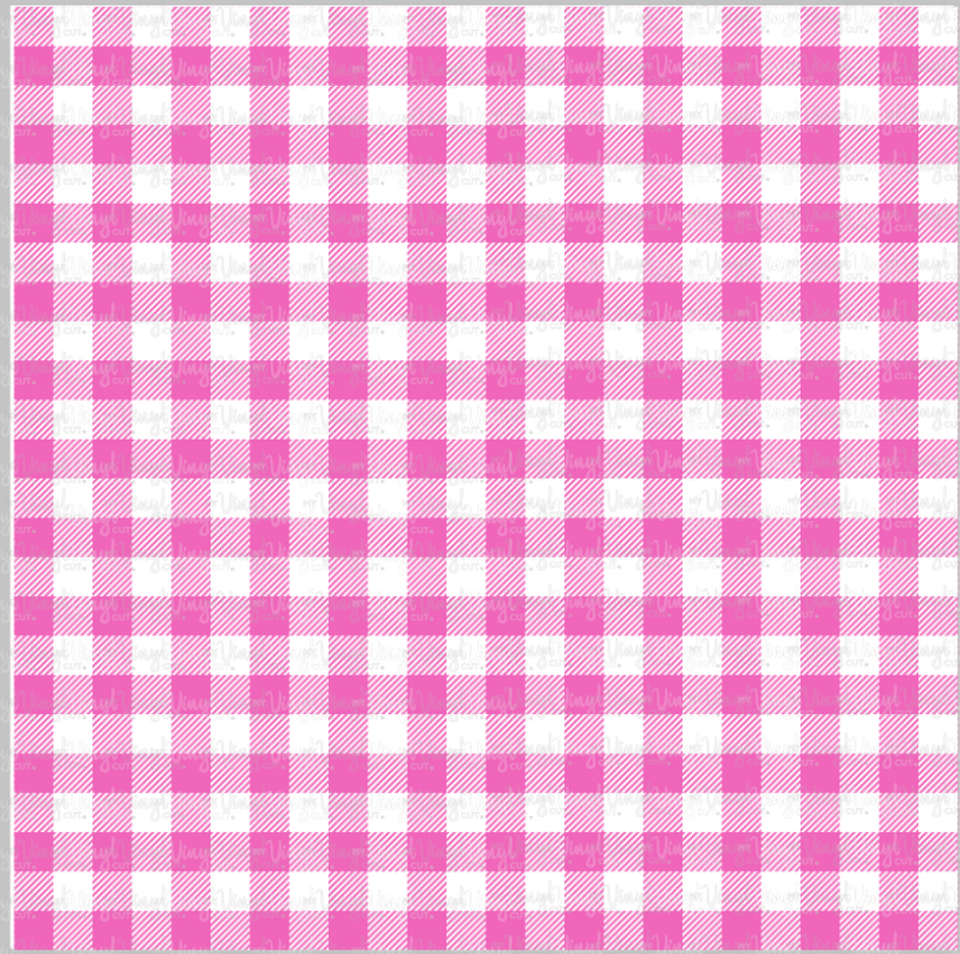 Printed Vinyl & HTV PINK AND WHITE BUFFALO PLAID