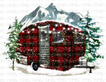 Load image into Gallery viewer, Sublimation Transfer Buffalo Plaid Winter Camping Scene