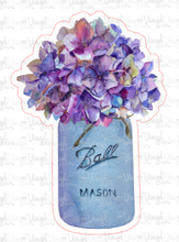 Load image into Gallery viewer, Sticker 37D Purple Flowers in a Mason Jar