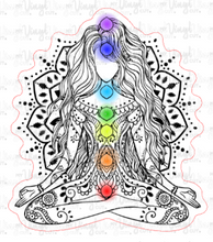 Load image into Gallery viewer, Waterslide Decal Yoga Girl Chakras Lotus Pose w/Mandala