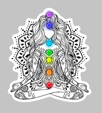 Load image into Gallery viewer, Waterslide Decal Yoga Girl Chakras Lotus Pose w/Mandala