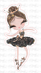 Sticker 2A Ballerina Black Dress with Brown Hair