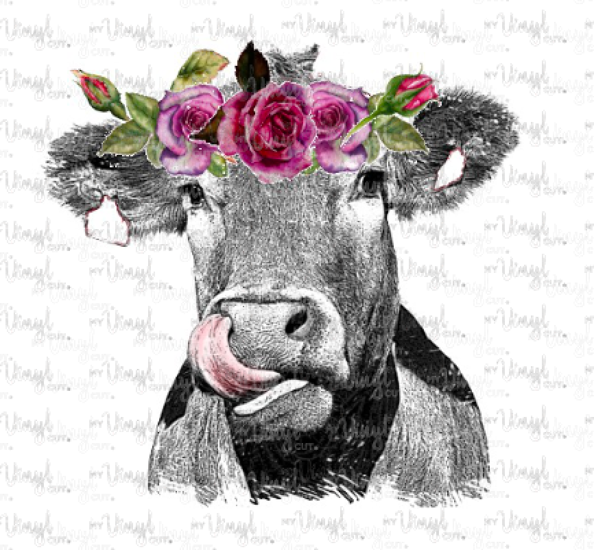 Pink & Black Cow Patterned HTV Vinyl