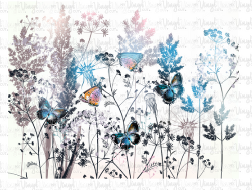 Waterslide Decal Wild Flowers and Butterflies Wrap