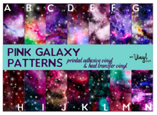 Load image into Gallery viewer, Printed HTV PINK GALAXY Heat Transfer Vinyl 12 x 12 inch sheet