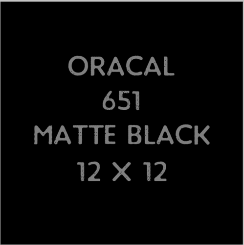 Oracal 651 Matte Black 12 x 12 inch sheet