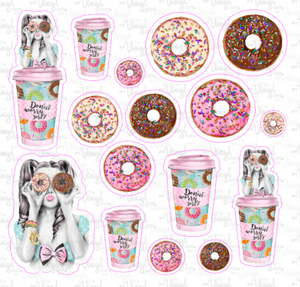 Sticker Sheet DONUT WORRY Half Sheet