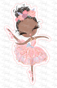 Sticker 2M Ballerina Pink Dress with Dark Skin