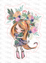 Load image into Gallery viewer, Sticker 3C Garden Girl with Straight Red Hair