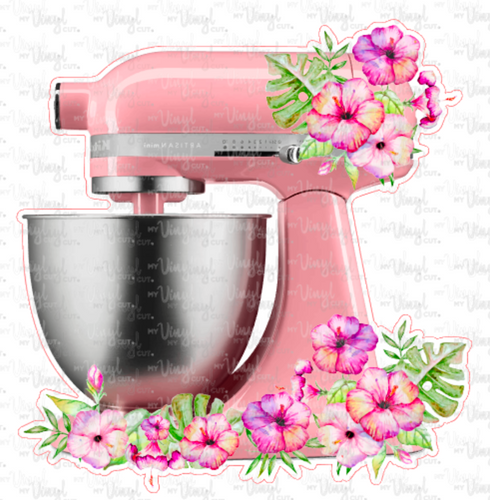 HTV Transfer K4 Pink Kitchen Mixer with Flowers