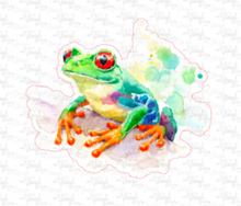 Load image into Gallery viewer, Sticker | 36E | Watercolor Frog | Waterproof Vinyl Sticker | White | Clear | Permanent | Removable | Window Cling | Glitter | Holographic