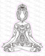 Load image into Gallery viewer, Sticker 5A Yoga Pose Zentangle Mandala Black and White