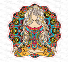 Load image into Gallery viewer, Sticker 7J Yoga Pose Zentangle Mandala Colorful