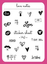 Load image into Gallery viewer, Sticker Sheet 13 Set of little planner stickers Love Notes