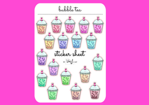 Sticker Sheet 19 Set of little planner stickers Bubble Tea