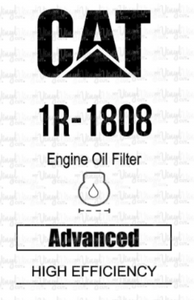 Waterslide Decal CAT Oil Fuel Filter Label