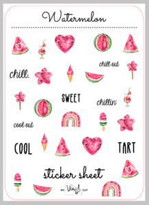 Sticker Sheet 25 Set of little planner stickers Watercolor Watermelon
