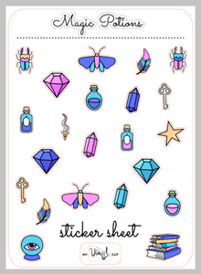 Sticker Sheet 26 Set of little planner stickers Magic Potions