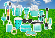 Load image into Gallery viewer, Yard Art Turquoise 18 pc Set Birthday Lawn Lettering PURCHASE Outdoor Party Decorations