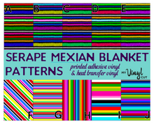 Load image into Gallery viewer, Printed Adhesive Vinyl SERAPE MEXICAN BLANKET Patterned Vinyl 12 x 12 sheet