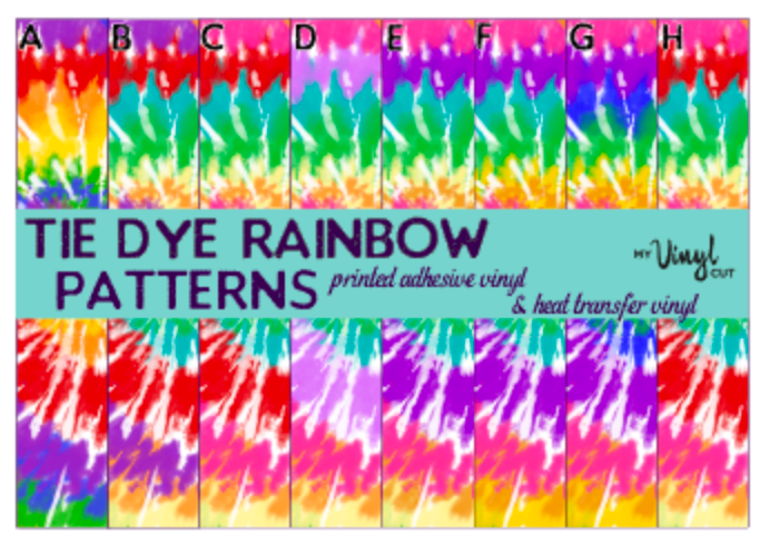 Printed HTV Rainbow Swirl Tie Dye Patterned Heat Transfer Vinyl 9 x 12 – MY  VINYL CUT