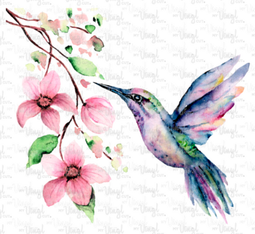 Waterslide Decal 38i Hummingbird with Flowers