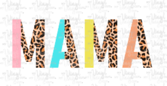 Waterslide Decal Mama Leopard Print