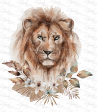 Load image into Gallery viewer, Waterslide Decal Watercolor Lion with Flowers