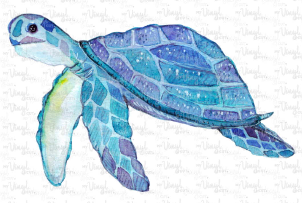 Waterslide Decal Blue Sea Turtle