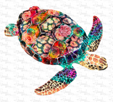 Load image into Gallery viewer, Waterslide Decal 17L Floral Sea Turtle