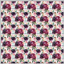 Load image into Gallery viewer, Printed Adhesive Vinyl Plum Flowers Pattern 12 x 12 inch sheet