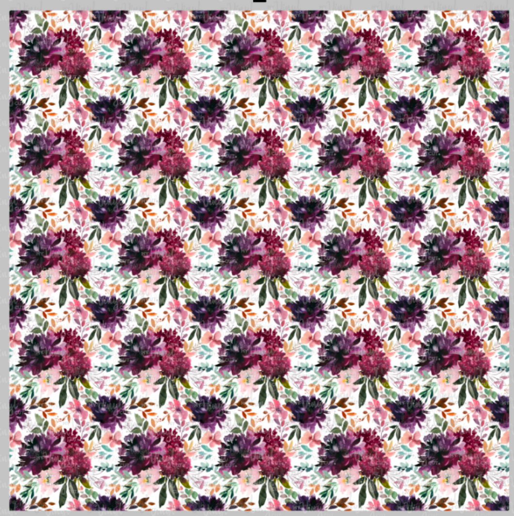 Printed HTV Plum Flowers Patterned Heat Transfer Vinyl 12 x 12 sheet