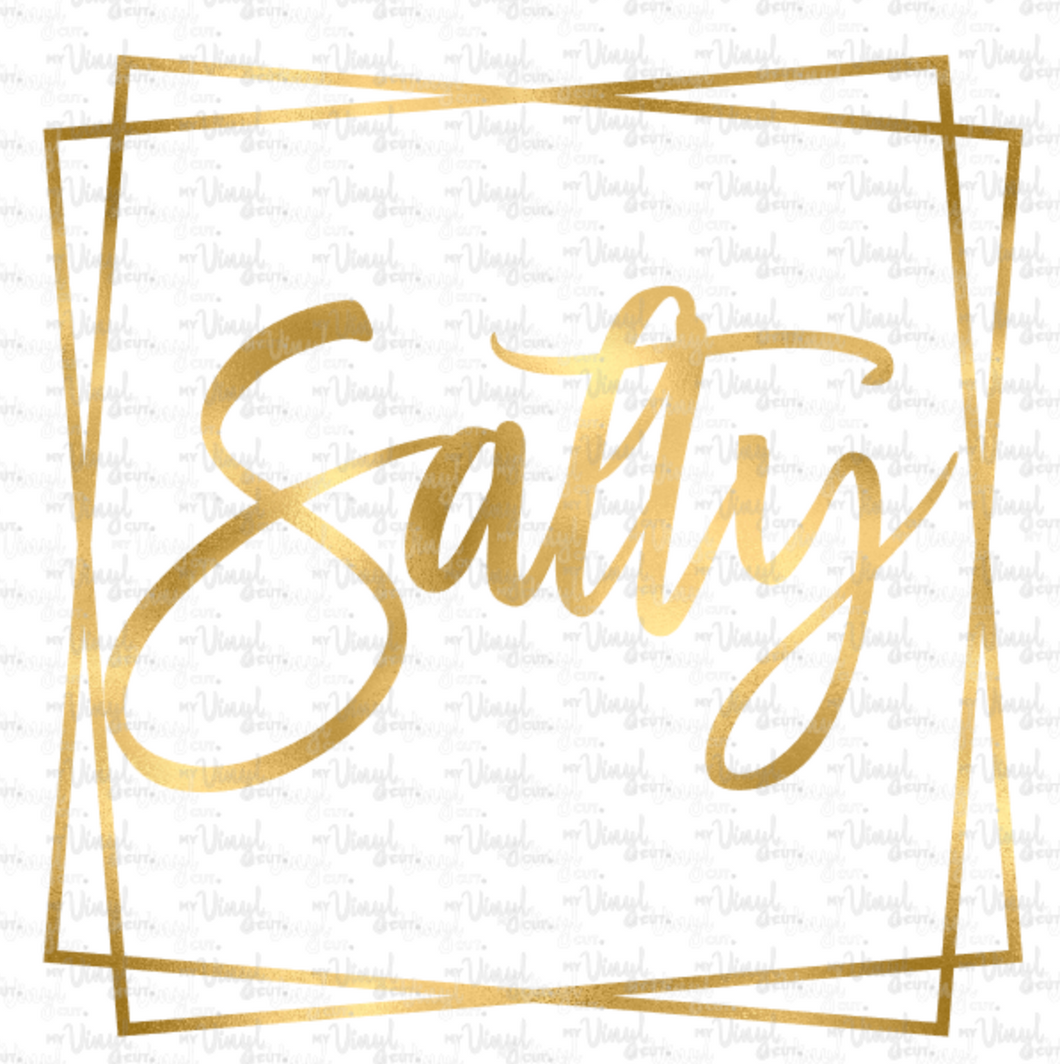 Digital Download Salty in Gold Shimmer in a Double Square Frame JPG PNG SVG DXF files