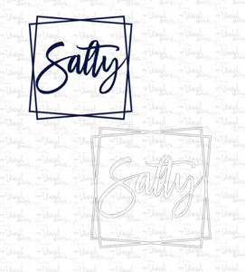 Digital Download Salty in Gold Shimmer in a Double Square Frame JPG PNG SVG DXF files