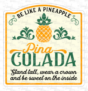 Sticker 10P Label Pineapple Pina Colada