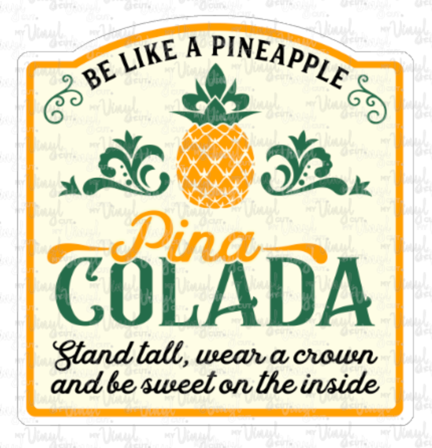 Sticker 10P Label Pineapple Pina Colada